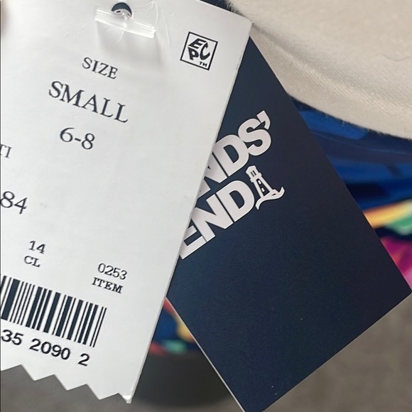 Lands End Floral One Piece Swimsuit Navy Blue,Pink Floral New size small - Picture 6 of 9